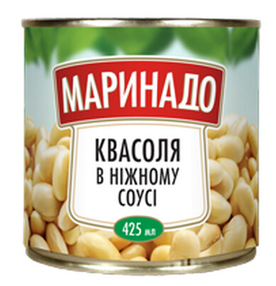 Квасоля консервована в ніжному соусі 425мл/410г ж/б ТМ MARINADO